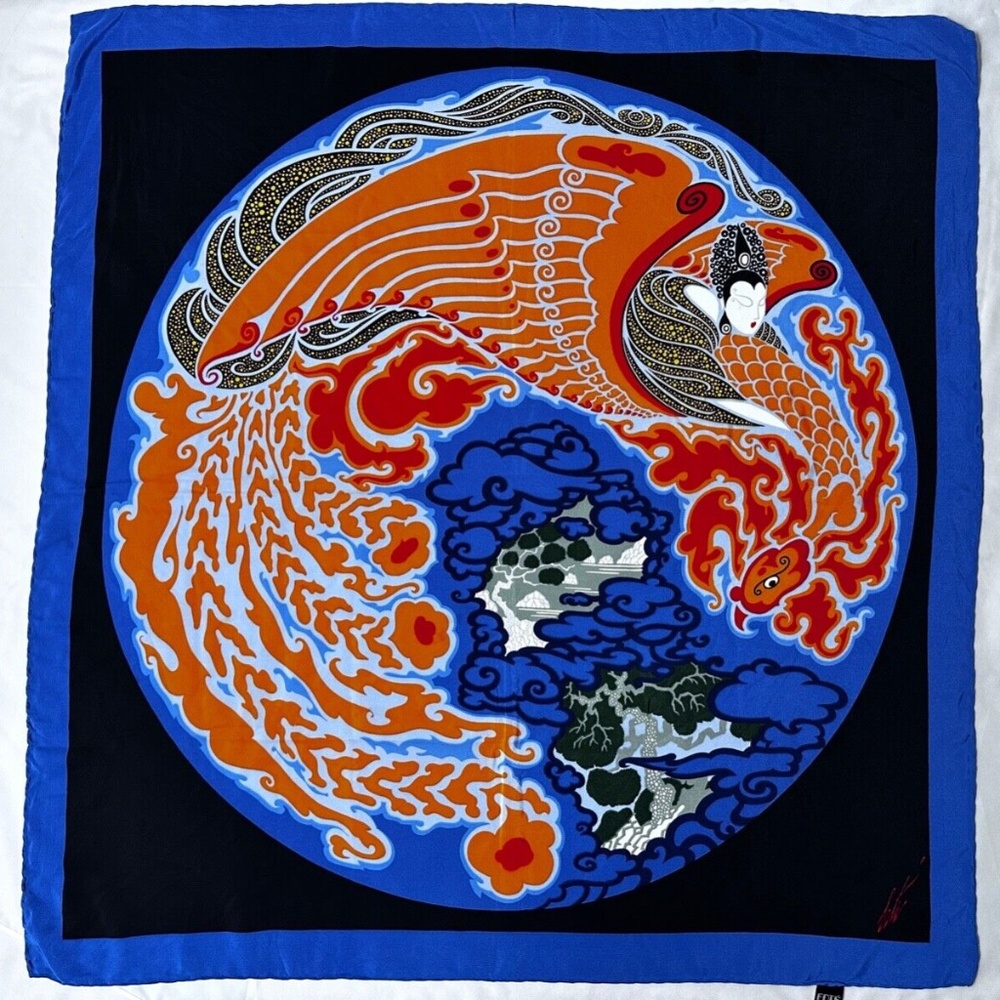 Erte Dream Voyage art noveau signed silk scarf